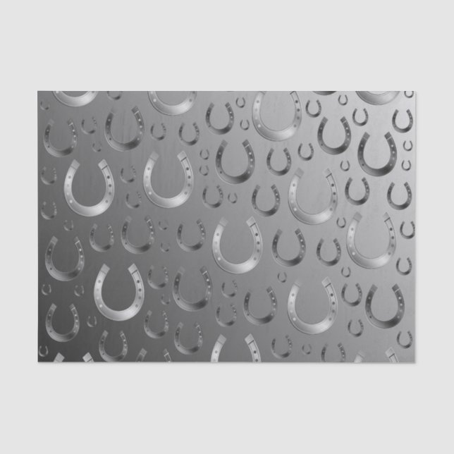 Papier Mousseline fer à cheval, argent, gris motif, chance, motif, (Recto)