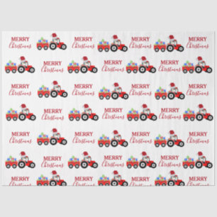 Papier Mousseline Ferme de camions Red Christmas Truck