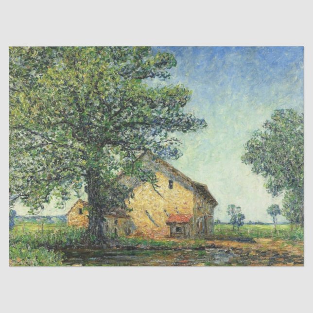 Papier Mousseline Ferme française à La Petite Mare (par Francis Pica (Recto)