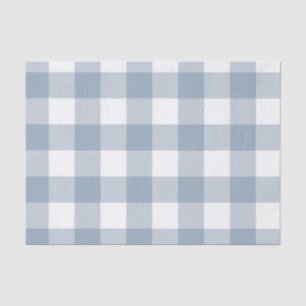 Papier Mousseline Ferme Rustique Bleu Gris Écossais Carré