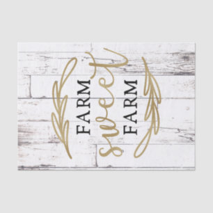 Papier Mousseline Ferme Sweet Farm White Wood Country Farmhouse