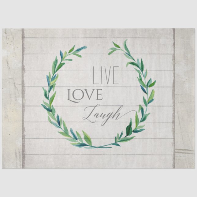 Papier Mousseline Ferme Verdure Aquarelle Vivre Amour Rire Bois (Recto)