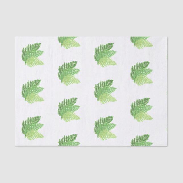 Papier Mousseline Fermes forestières vertes de forêt de bois fougère (Recto)