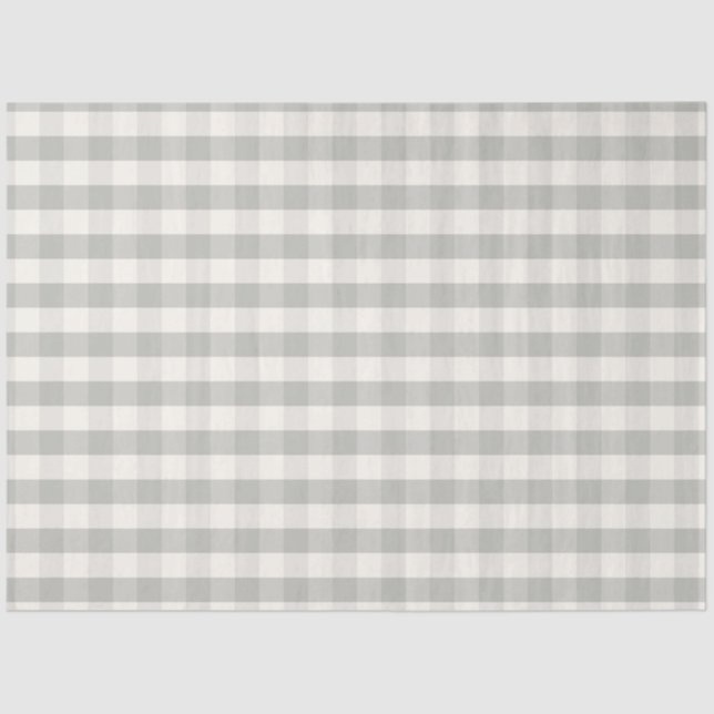 Papier Mousseline Fermier Buffalo Plaid Grey et Off White Check (Recto)
