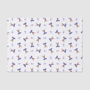 Papier Mousseline Festif Blue Kasky Christmas Reindeer