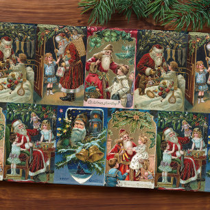 Papier Mousseline Festif Colorful Ornate Victorian Cartes de Noël