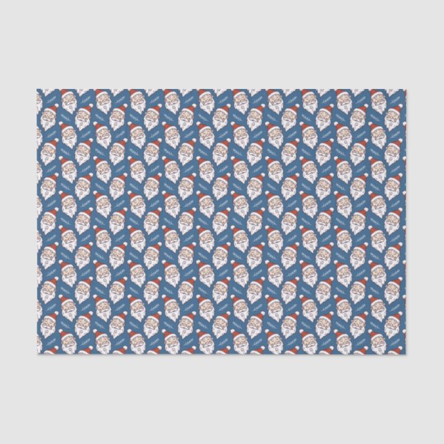 Papier Mousseline Festif Noël Rouge Blanc et Bleu (Recto)