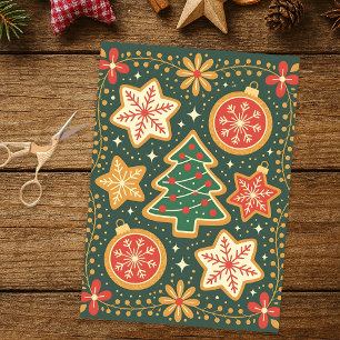 Papier Mousseline Festif pain d'épices Noël Cookie Holiday