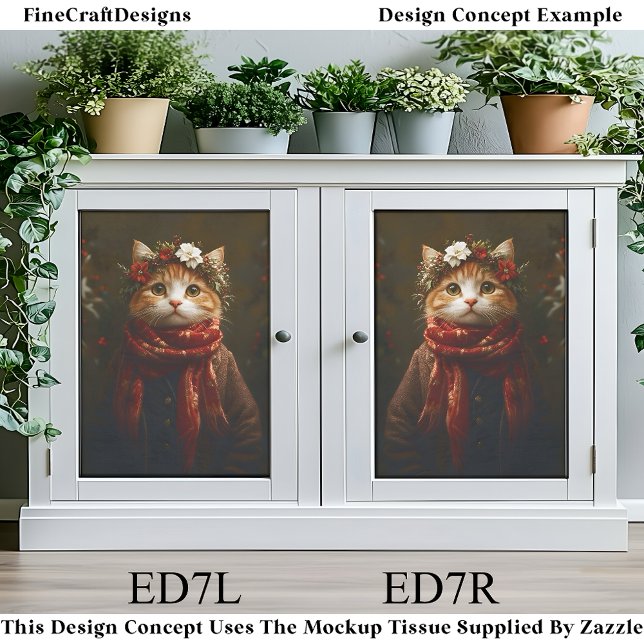 Papier Mousseline Festif rustique Kitten, manteau et écharpe ED7L Dé (Créateur téléchargé)