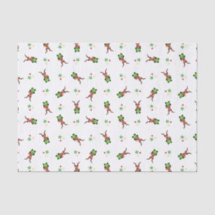 Papier Mousseline Festif Vert Et Rouge Kasky Reindeer de Noël