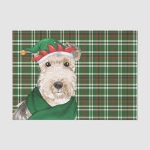 Papier Mousseline Festin Plaid et Lakeland Terrier Chien Noël