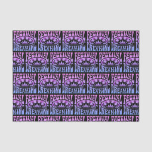 Papier Mousseline Festival Dream Vintage Retro Rose-Bleu + noir