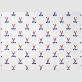 Papier Mousseline Festive Blue Kasky Christmas Reindeer