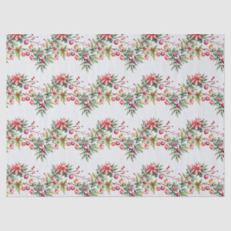 Papier Mousseline Festive Christmas Garland in Watercolor