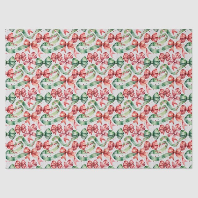 Papier Mousseline Festive Christmas Ribbon in Watercolor (Recto)