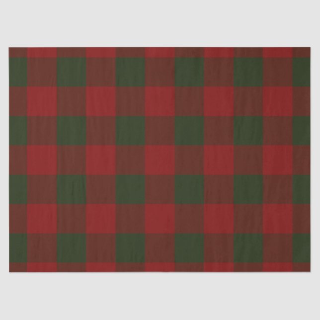 Papier Mousseline Festive rouge et vert plaid emballage de Noël (Recto)