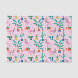 Papier Mousseline Festive Tropical Noël Motif