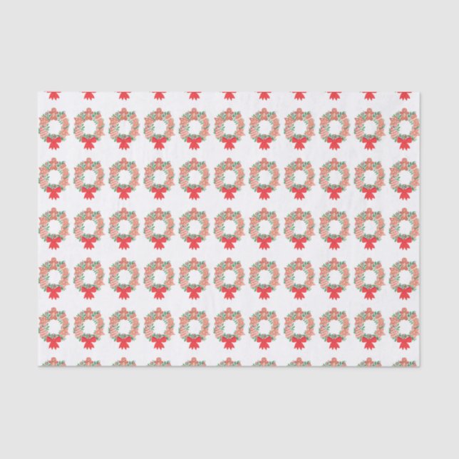 Papier Mousseline Festive Wreath Christmas (Recto)