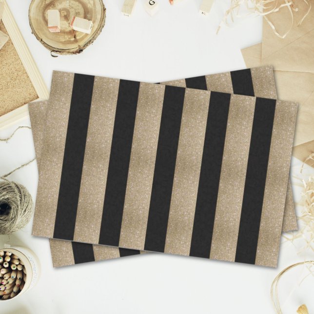 Papier Mousseline fête d'anniversaire en or noir géométrique chic (chic geometric black gold birthday party tissue paper)