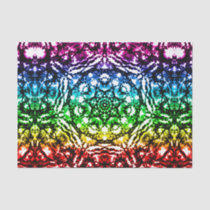 Papier Mousseline Fête d'anniversaire Mandala étoile Tie Dye arc-en-