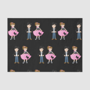 Papier Mousseline Fête d'anniversaire Retro Sock Hop