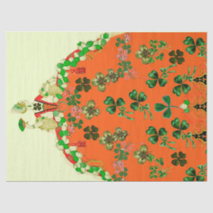 PAPIER MOUSSELINE FÊTE DE LA SAINT-PATRICK LADY ORANGE ET TRÈFLES