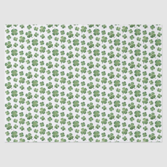 Papier Mousseline Fête de la St Patrick, verte et blanche, quatre fe (Recto)