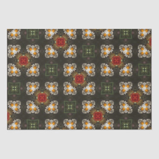 Papier Mousseline Fête de Noël croix rouge marguerites abstraites