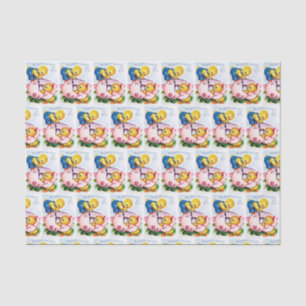 Papier Mousseline fête de voeux vintage Pâques