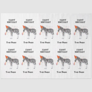 Papier Mousseline Fête de zèbre - Animaux à la fête d'anniversaire