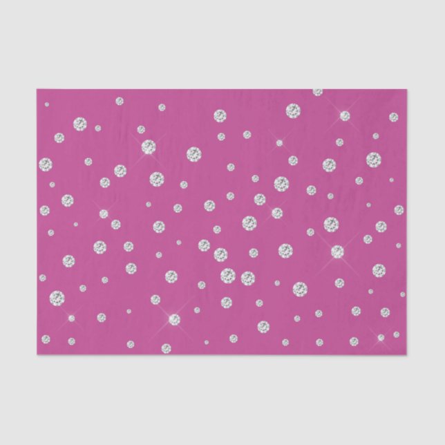 Papier Mousseline Fête des mariées de diamants blancs rose glam (Recto)