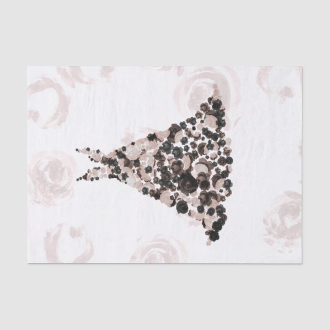 Papier Mousseline Fête des mariées de robe Rose noire (Recto)
