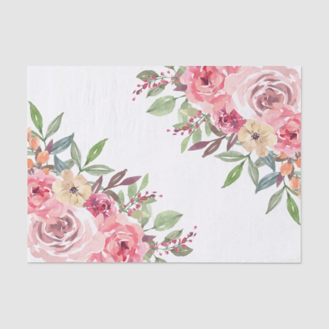 Papier Mousseline Fête des mariées florale moderne (Recto)