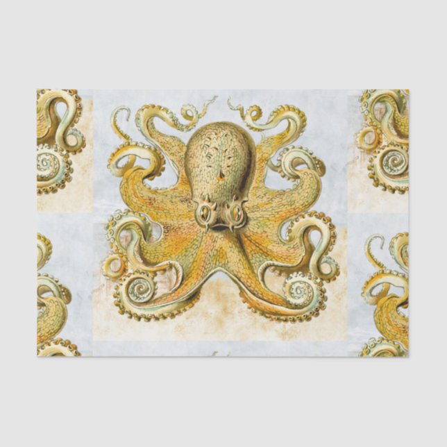 Papier Mousseline Fête des pères de calmar Kraken (Recto)