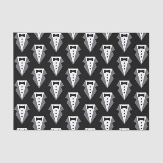 Papier Mousseline Fête des pères de Cravate noire Tuxedo (Recto)