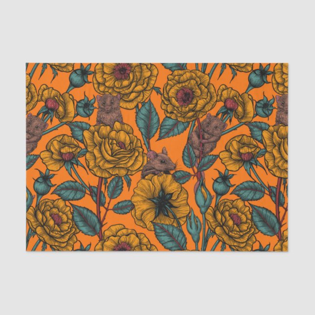 Papier Mousseline Fête des souris rétro (Recto)