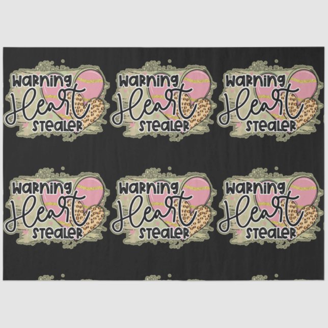 Papier Mousseline Fête des Valentines, vendeuse de coeur branchée (Recto)