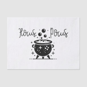 Papier Mousseline Fête d'Halloween au Chaudron Sorcier Noir et Blanc