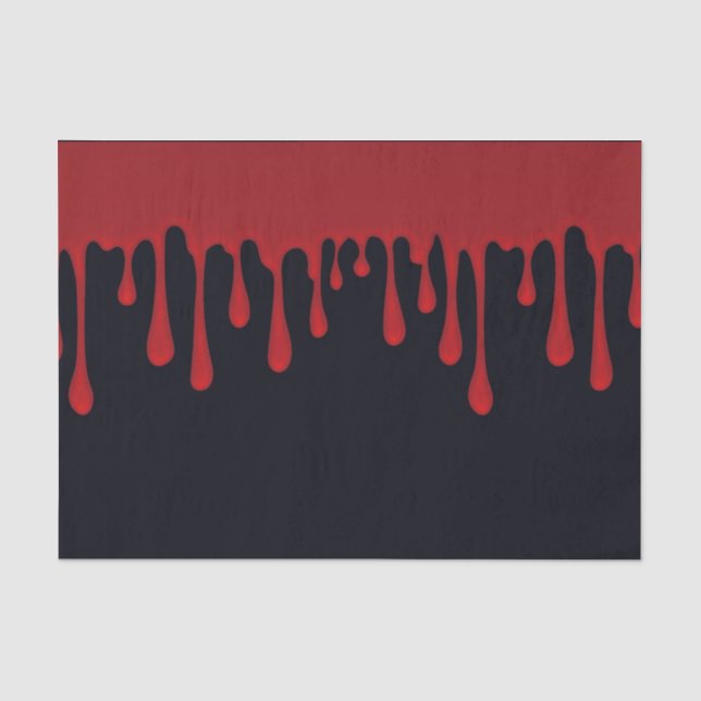 Papier Mousseline Fête d'Halloween avec gouttes de sang rouge (Recto)
