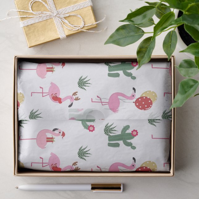 Papier Mousseline Fête du Flamant rose de Noël | Vacances (Cadeau)