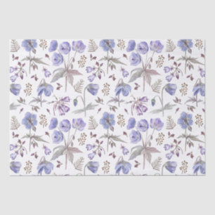 Papier Mousseline Fête Élégante Aquarelle Fleurs Violettes Sauvages
