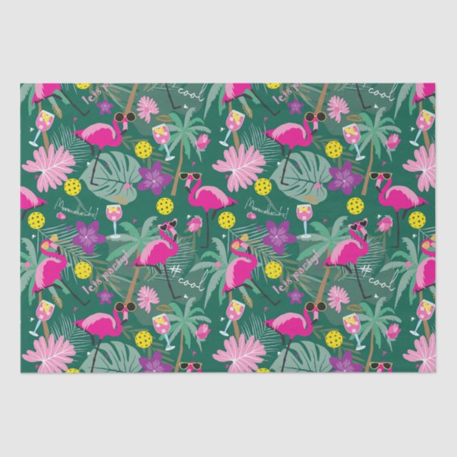 Papier Mousseline 🤩 Fête tropicale au pickleball,   (Recto)