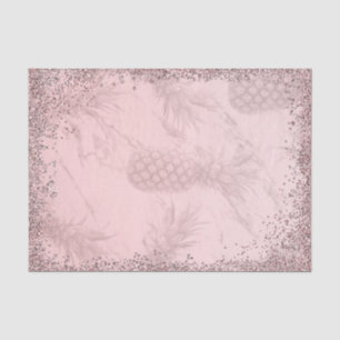 Papier Mousseline Fête Tropicale Glitter Rose Doré et Rose de l'Anan