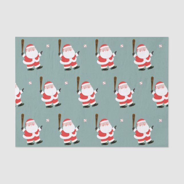 Papier Mousseline Fêtes de Noël de baseball (Recto)