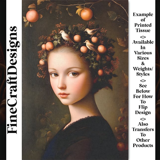 Papier Mousseline Feuillage de la Couronne de fille victorienne + Fr (Créateur téléchargé)