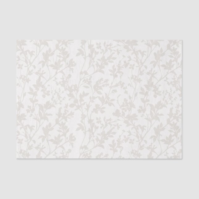 Papier Mousseline Feuillage frais (ivoire - Chiffon) (Recto)