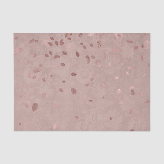 Papier Mousseline Feuille aléatoire élégant d'or brillant Brown rose (Recto)