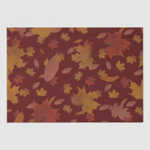 Papier Mousseline Feuille d'automne d'or sur la couleur rouge faite