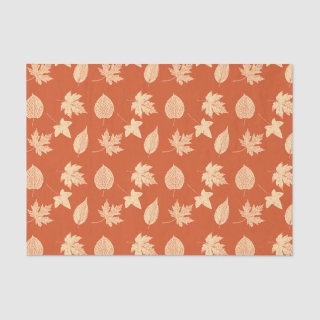 Papier Mousseline Feuille d'automne - mandarine