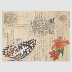 Papier Mousseline Feuille de Decoupage de droite de papillon de Boho